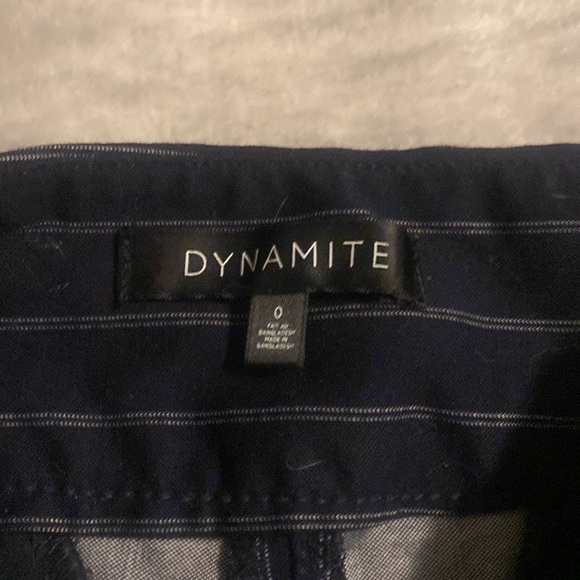 Navy Blue Stripped tapered business pants - Picture 2 of 2